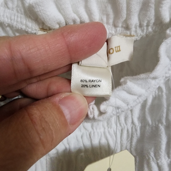 Monteau Smocked Short Sleeve Crop Top Sz Large - Picture 3 of 6